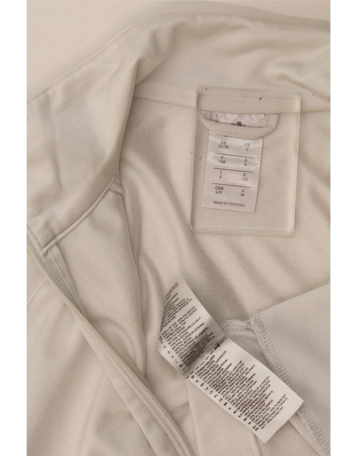 Adidas Mens Tracksuit Top Jacket UK 36/38 Small White Polyester