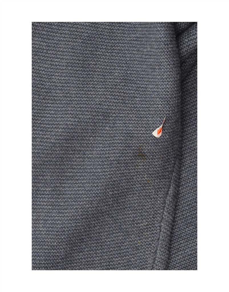 JOHN LEWIS Mens Shawl Neck Jumper Sweater Large Blue Cotton Vintage John Lewis and Second-Hand John Lewis from Messina Hembry 