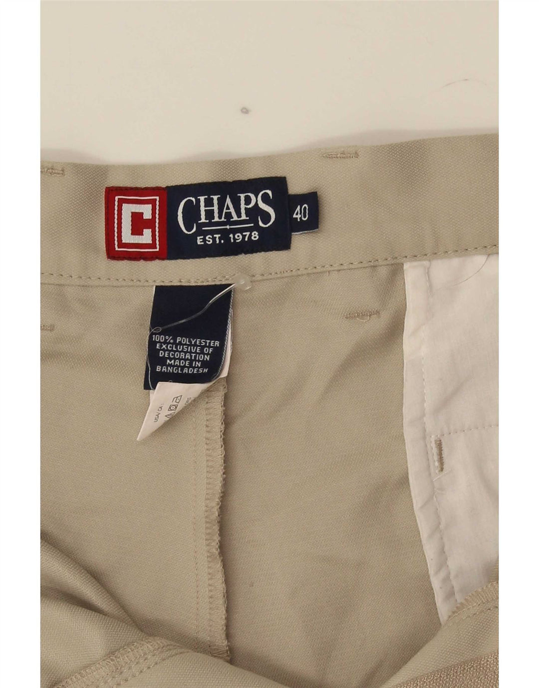 Chaps Mens Chino Shorts W40 XL Beige Polyester