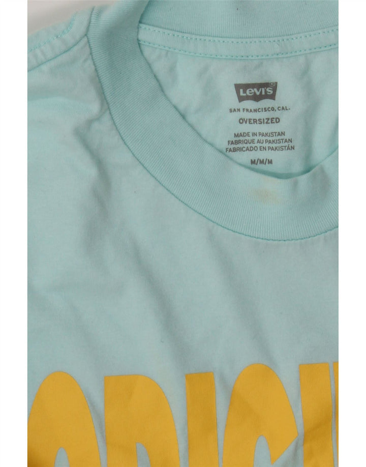 LEVI'S Mens Oversized Graphic T-Shirt Top Medium Blue Cotton Vintage Levi's and Second-Hand Levi's from Messina Hembry 