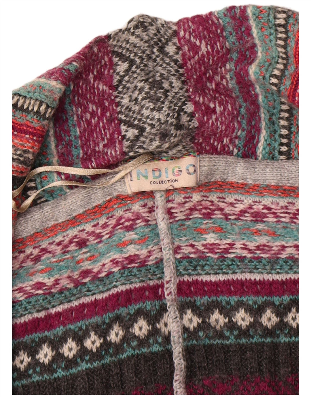 Indigo Womens Oversized Cardigan Sweater UK 14 Medium Multicoloured