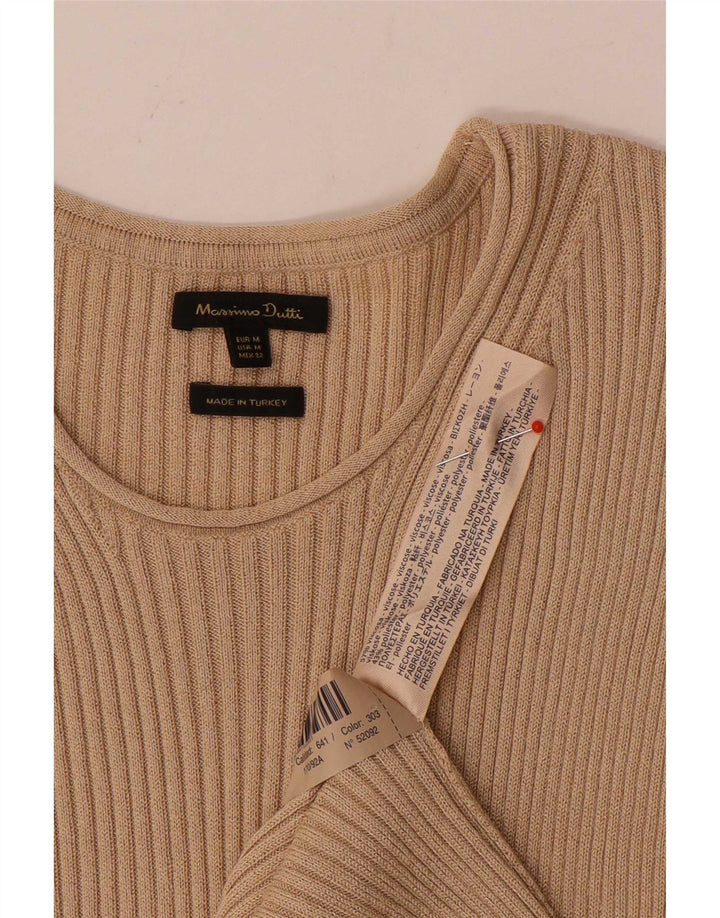 Massimo Dutti Womens Sleeveless Maxi Dress UK 12 Medium Beige Viscose
