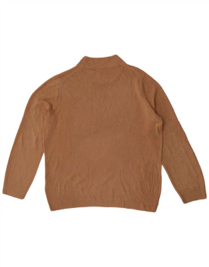 Marks & Spencer Womens Turtle Neck Jumper Sweater UK 16 Large Brown