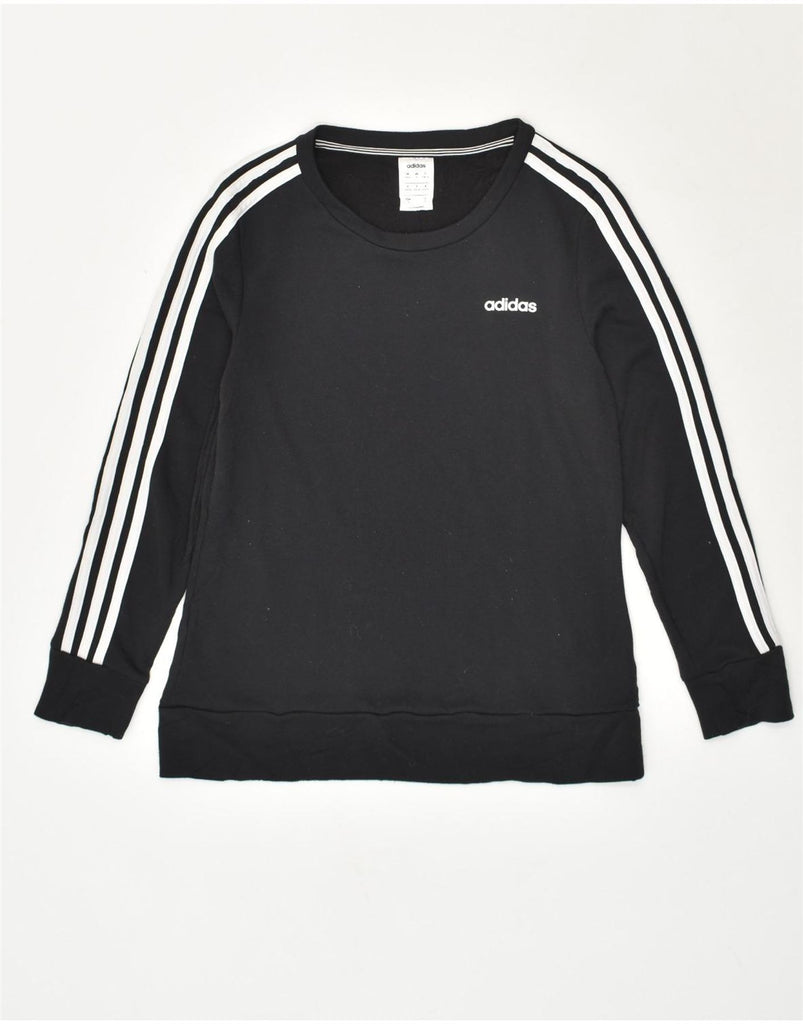 ADIDAS Womens Sweatshirt Jumper UK 8/10 Small Black Polyester | Vintage Adidas | Thrift | Second-Hand Adidas | Used Clothing | Messina Hembry 