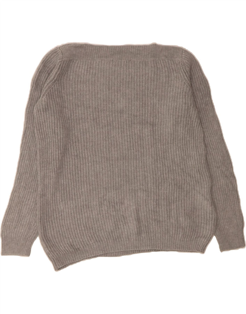 TOMMY HILFIGER Womens Oversized Boat Neck Jumper Sweater UK 14 Medium Grey Vintage Tommy Hilfiger and Second-Hand Tommy Hilfiger from Messina Hembry 