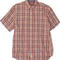 IZOD Mens Short Sleeve Shirt Medium Red Check Cotton Vintage Izod and Second-Hand Izod from Messina Hembry 