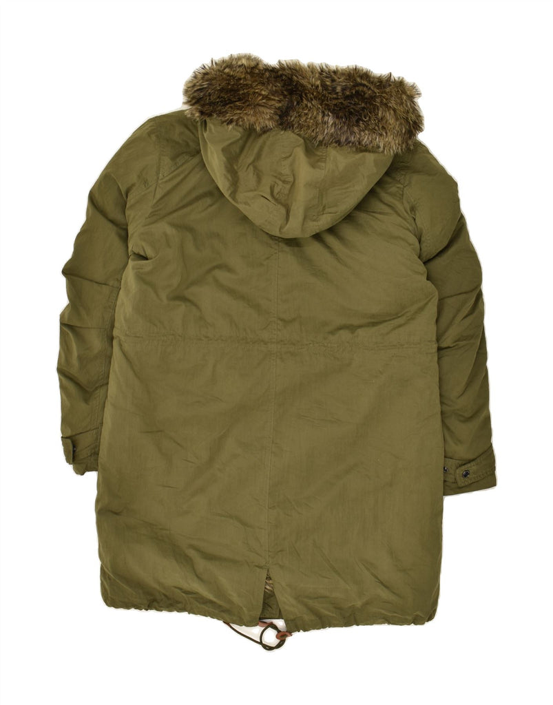 BENETTON Womens Parka Jacket UK 14 Large Khaki Vintage Benetton and Second-Hand Benetton from Messina Hembry 