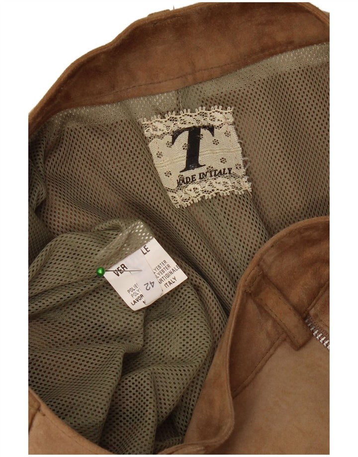 Vintage Womens Straight Suede Cargo Trousers IT 42 Medium W30 L25 Brown