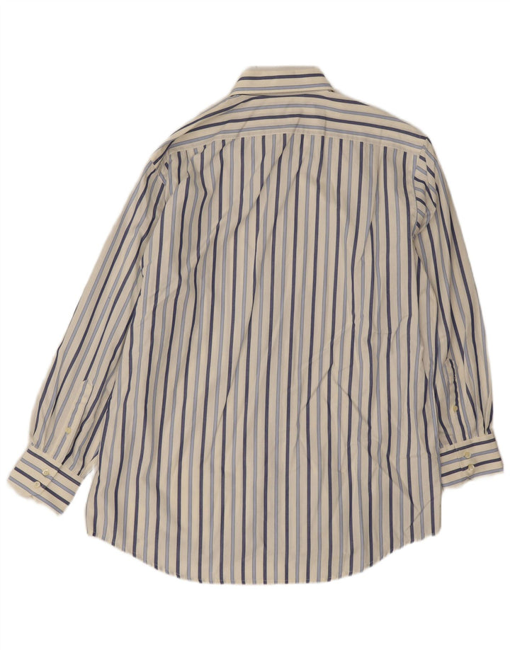 Lacoste Mens Shirt Size 42 Large White Striped Cotton