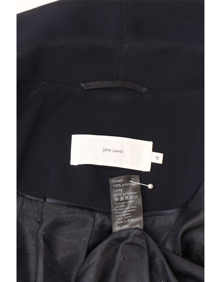 John Lewis Womens 1 Button Blazer Jacket UK 18 XL  Navy Blue Polyester