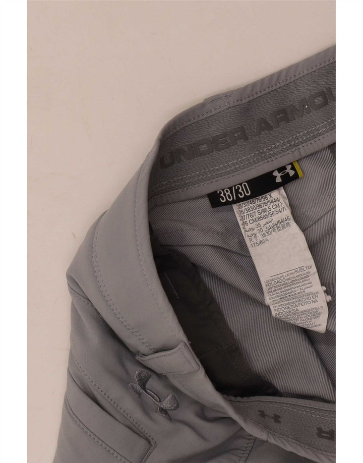 Under Armour Mens Straight Chino Trousers W38 L30 Grey Nylon