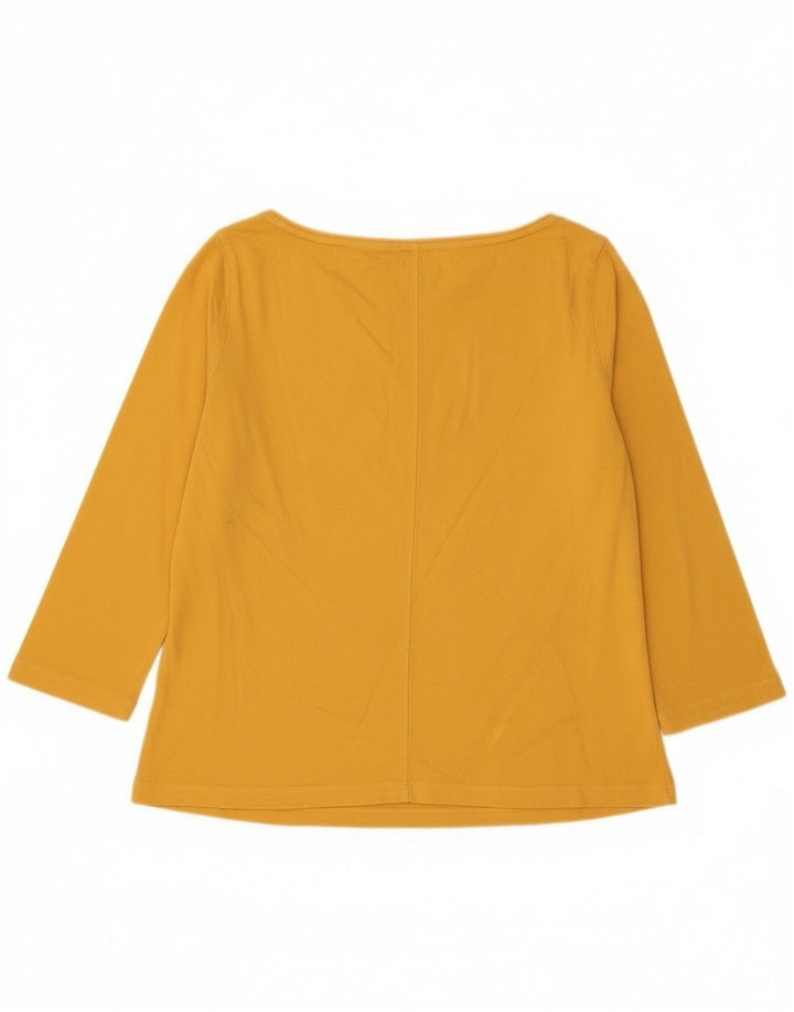 Tommy Hilfiger Womens Top 3/4 Sleeve UK 14 Medium Yellow Cotton