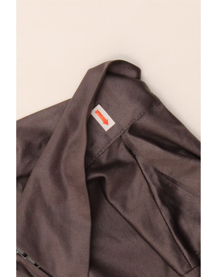VINTAGE Womens Short Sleeve Shirt UK 12 Medium Grey Vintage Vintage and Second-Hand Vintage from Messina Hembry 