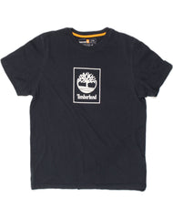 TIMBERLAND Mens Regular Fit Graphic T-Shirt Top Medium Navy Blue Cotton