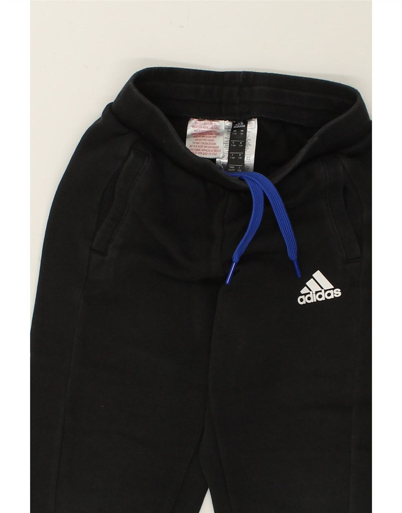 ADIDAS Boys Graphic Tracksuit Trousers Joggers 7-8 Years Black Cotton | Vintage Adidas | Thrift | Second-Hand Adidas | Used Clothing | Messina Hembry 