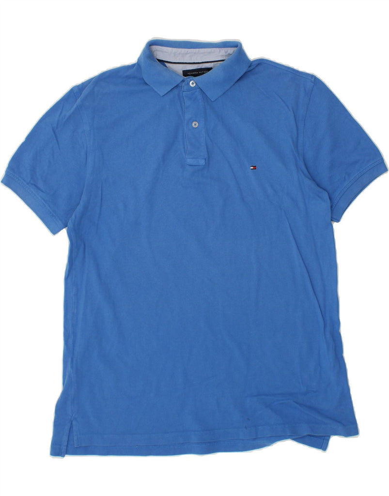 TOMMY HILFIGER Mens Polo Shirt Large Blue Cotton Vintage Tommy Hilfiger and Second-Hand Tommy Hilfiger from Messina Hembry 