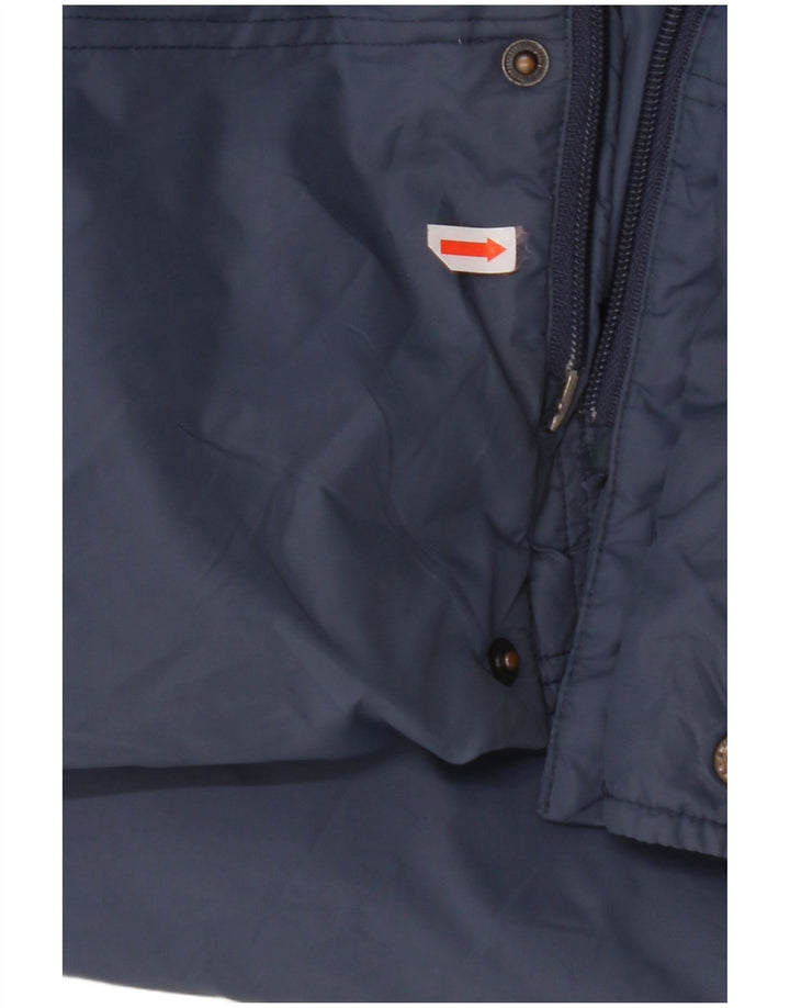 VINTAGE Mens Loose Fit Hooded Padded Coat UK 36 Small Blue Nylon