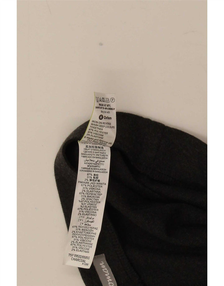 Marks & Spencer Womens Straight Casual Trousers UK 12 Medium W30 L28 Grey