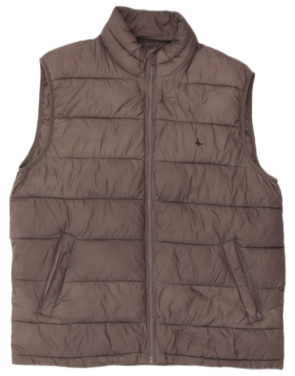 Jack Wills Mens Padded Gilet UK 40 Large Grey Nylon