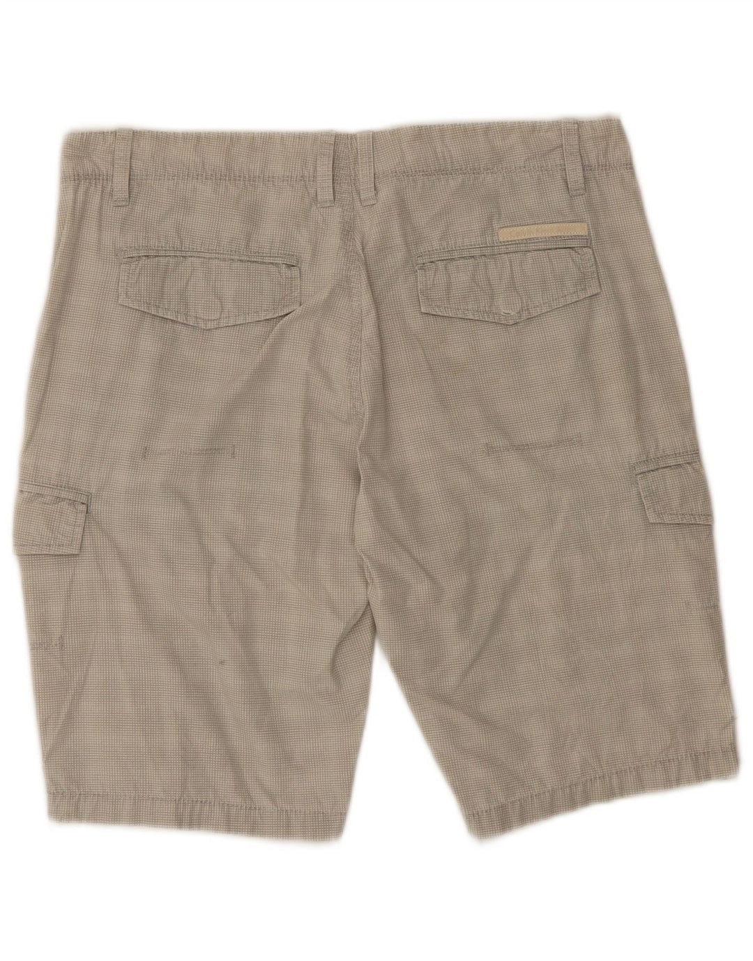 CALVIN KLEIN Mens Cargo Shorts W33 Medium  Grey Check Cotton