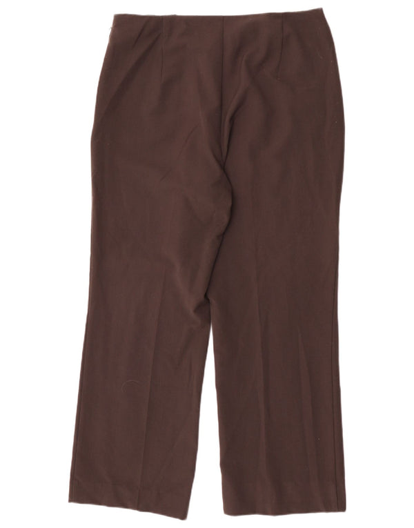 Marks & Spencer Womens Straight Casual Trousers UK 14 Large W32 L28 Brown