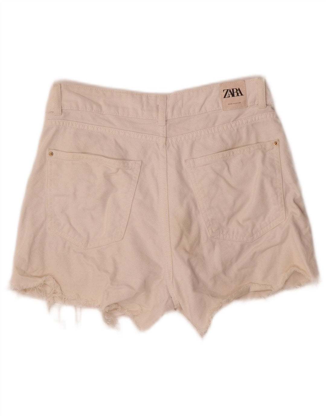 Zara Womens Denim Shorts Small W26 White Cotton