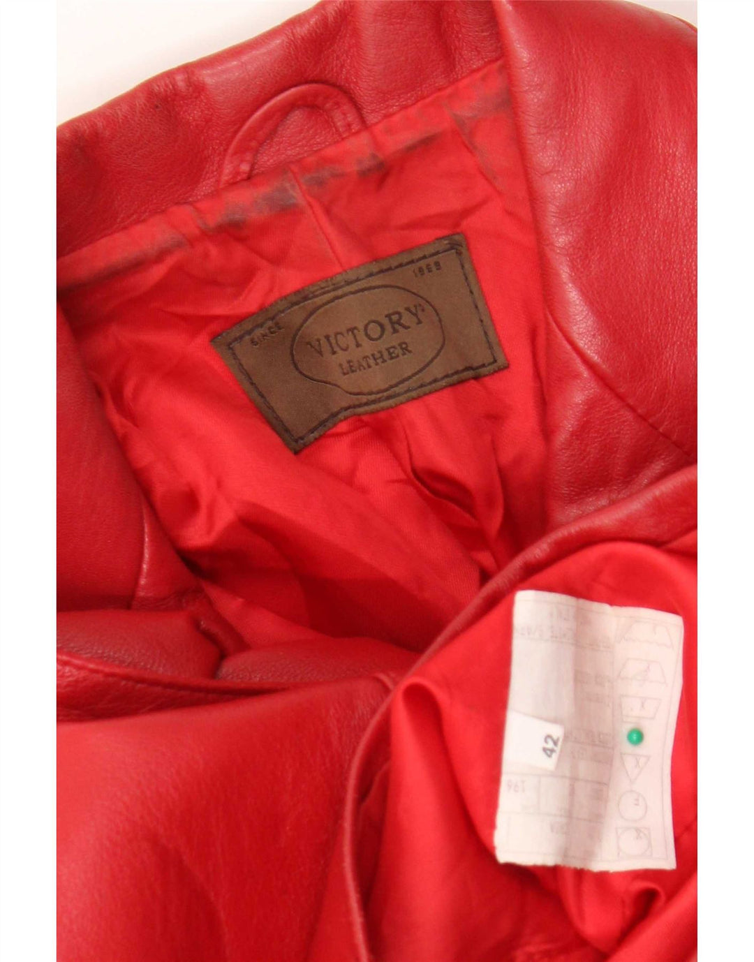 Victory Womens 3 Button Leather Blazer Jacket IT 42 Medium Red