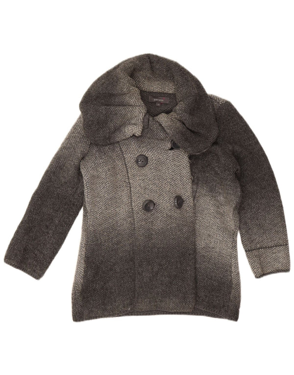 Marks & Spencer Womens Oversized Pea Coat UK 10 Small Grey Acrylic