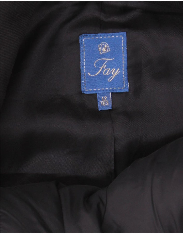 Fay Boys Overcoat 11-12 Years Navy Blue Wool