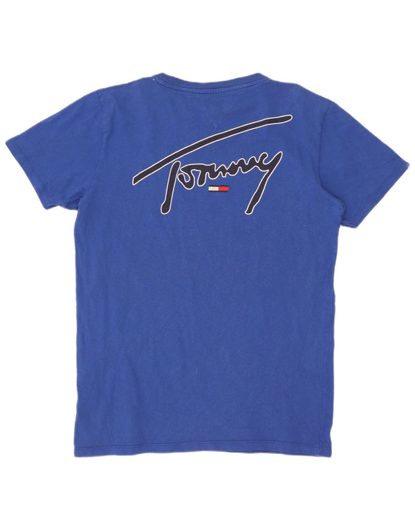 Tommy Hilfiger Mens Graphic T-Shirt Top Large Blue Cotton