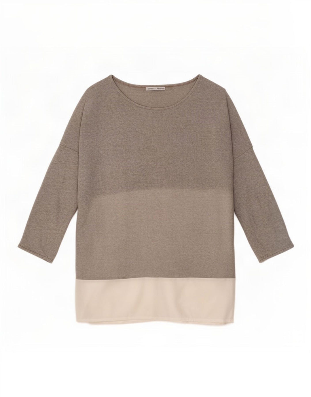 Zara Womens 3/4 Sleeve Oversized Tunic Top UK 14 Medium Grey Colourblock