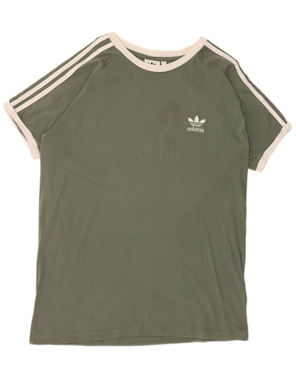 Adidas Mens T-Shirt Top XL Green Cotton