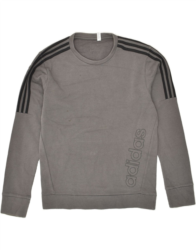 ADIDAS Mens Graphic Sweatshirt Jumper Medium Grey Cotton | Vintage Adidas | Thrift | Second-Hand Adidas | Used Clothing | Messina Hembry 