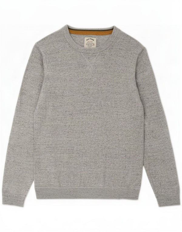 Fat Face Mens Boat Neck Jumper Sweater Small Grey Flecked Cotton