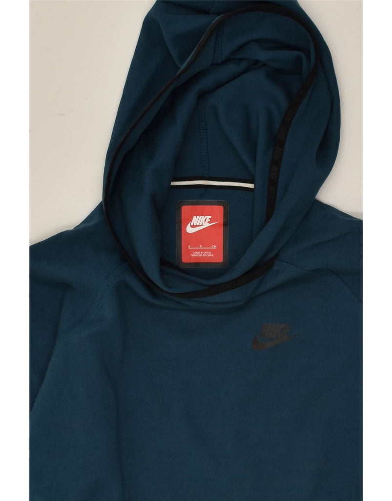 NIKE Womens Hoodie Jumper UK 10 Small Blue Cotton | Vintage Nike | Thrift | Second-Hand Nike | Used Clothing | Messina Hembry 