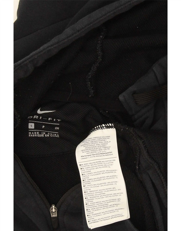 Nike Mens Dri Fit Zip Hoodie Sweater Small Black Polyester