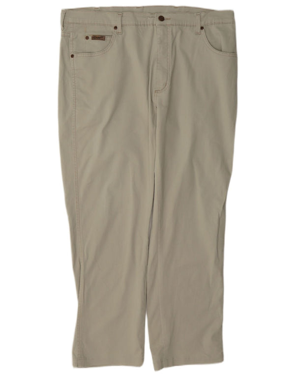 Wrangler Mens Straight Casual Trousers W38 L28 Beige Cotton