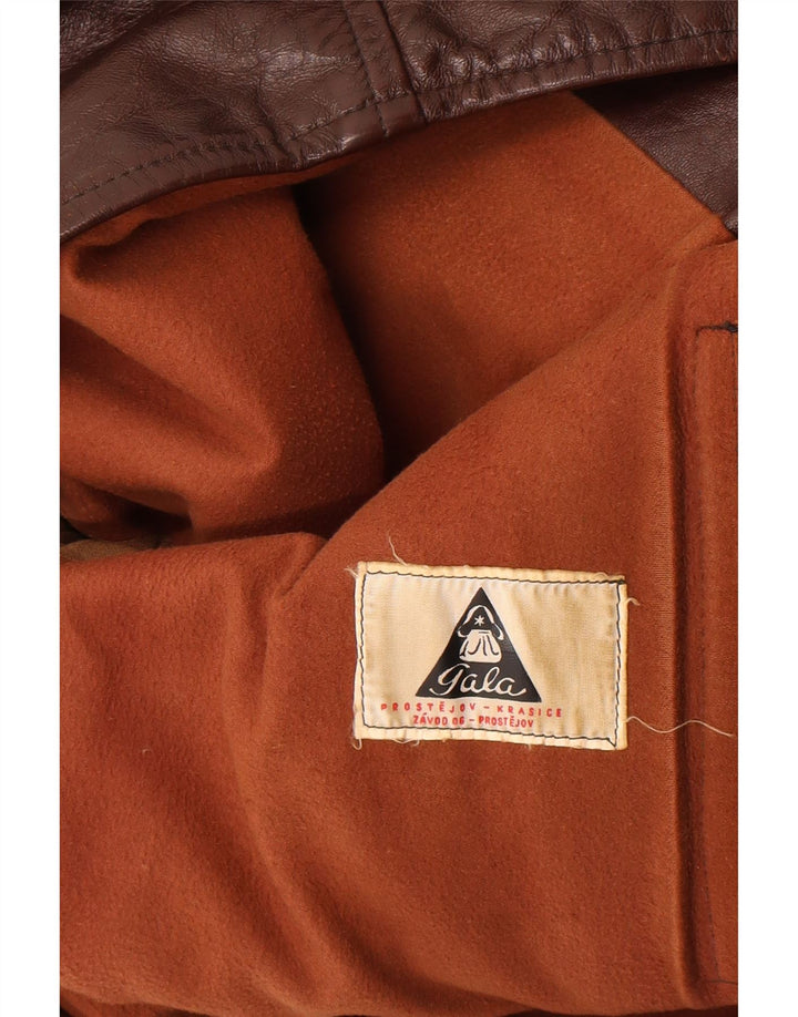 Gala Mens Leather Jacket UK 42 XL Brown