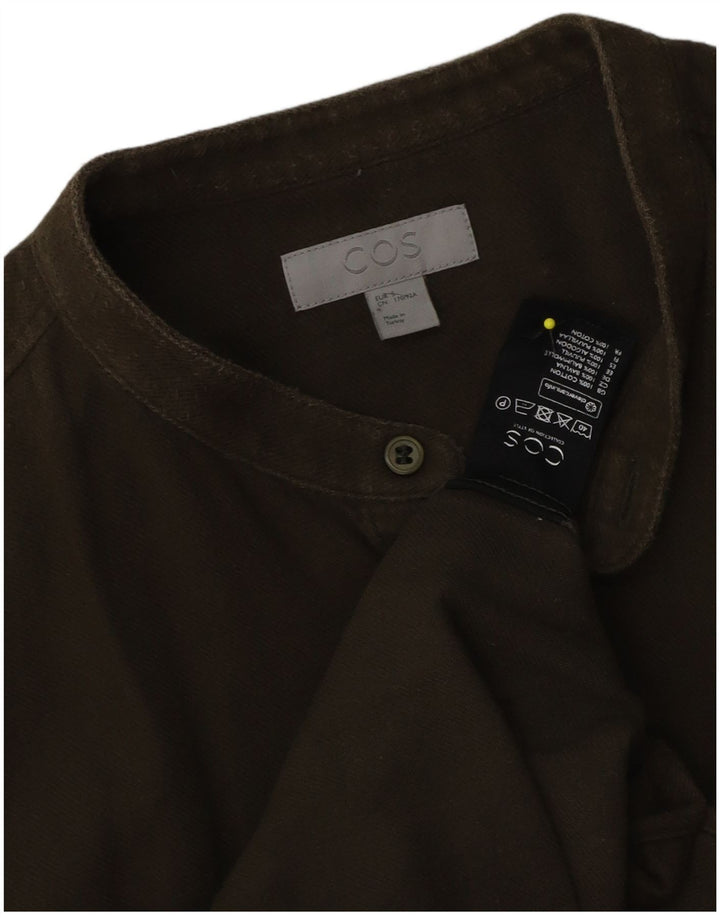 Cos Mens Shirt Small Khaki Cotton