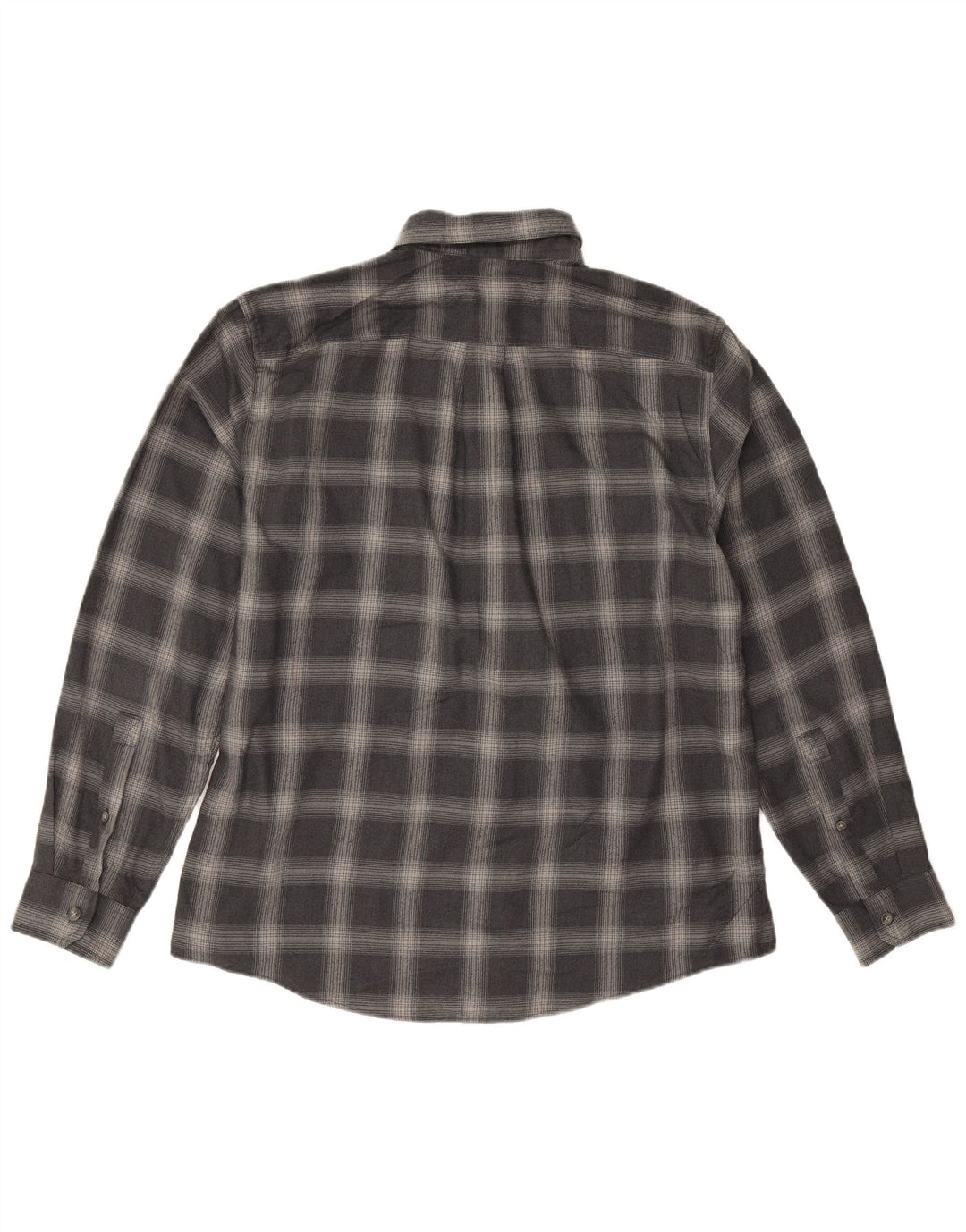 Eddie Bauer Mens Flannel Shirt Large Navy Blue Check Polyester