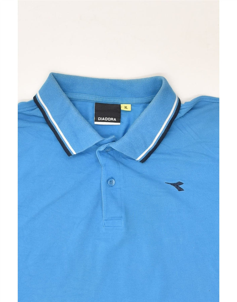 DIADORA Mens Polo Shirt XL Blue Cotton | Vintage Diadora | Thrift | Second-Hand Diadora | Used Clothing | Messina Hembry 