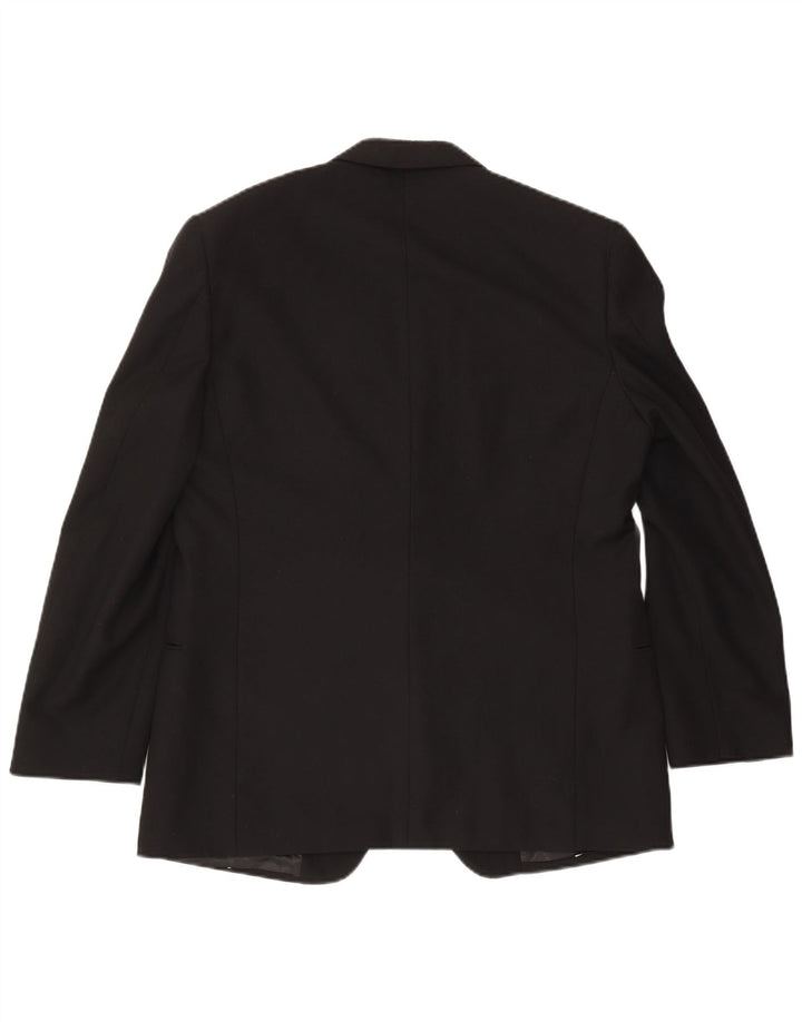 Mario Zegna Mens 1 Button Blazer Jacket UK 40 Large Black Wool