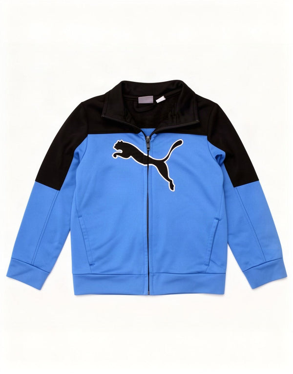 Puma Boys Graphic Tracksuit Top Jacket 2-3 Years Blue Colourblock Polyester