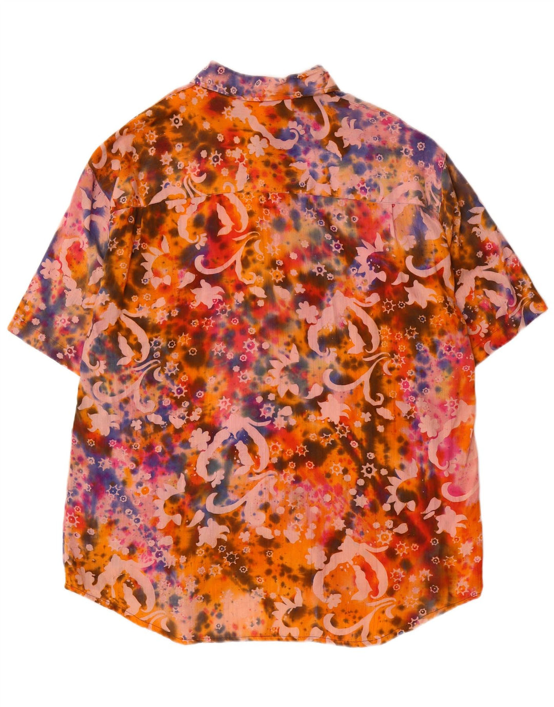 Vintage Mens Abstract Pattern Short Sleeve Shirt Large Multicoloured