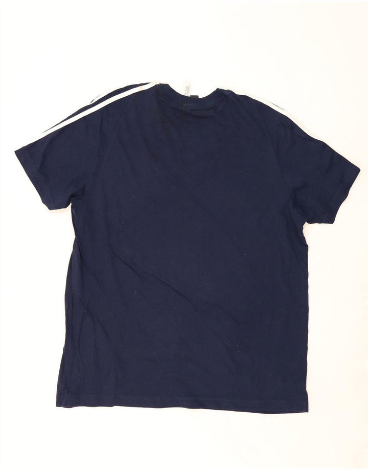 ADIDAS Mens T-Shirt Top Large Navy Blue Cotton