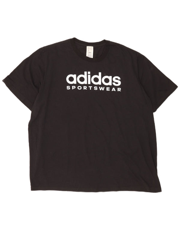 Adidas Mens Graphic T-Shirt Top 3XL Black Cotton