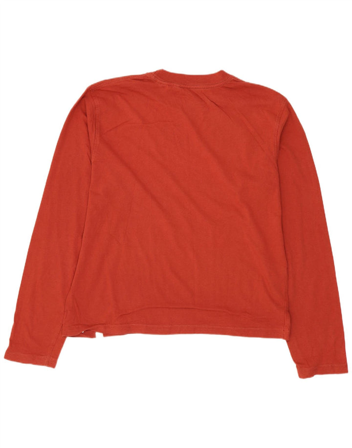Timberland Mens Graphic Top Long Sleeve Medium Red Cotton
