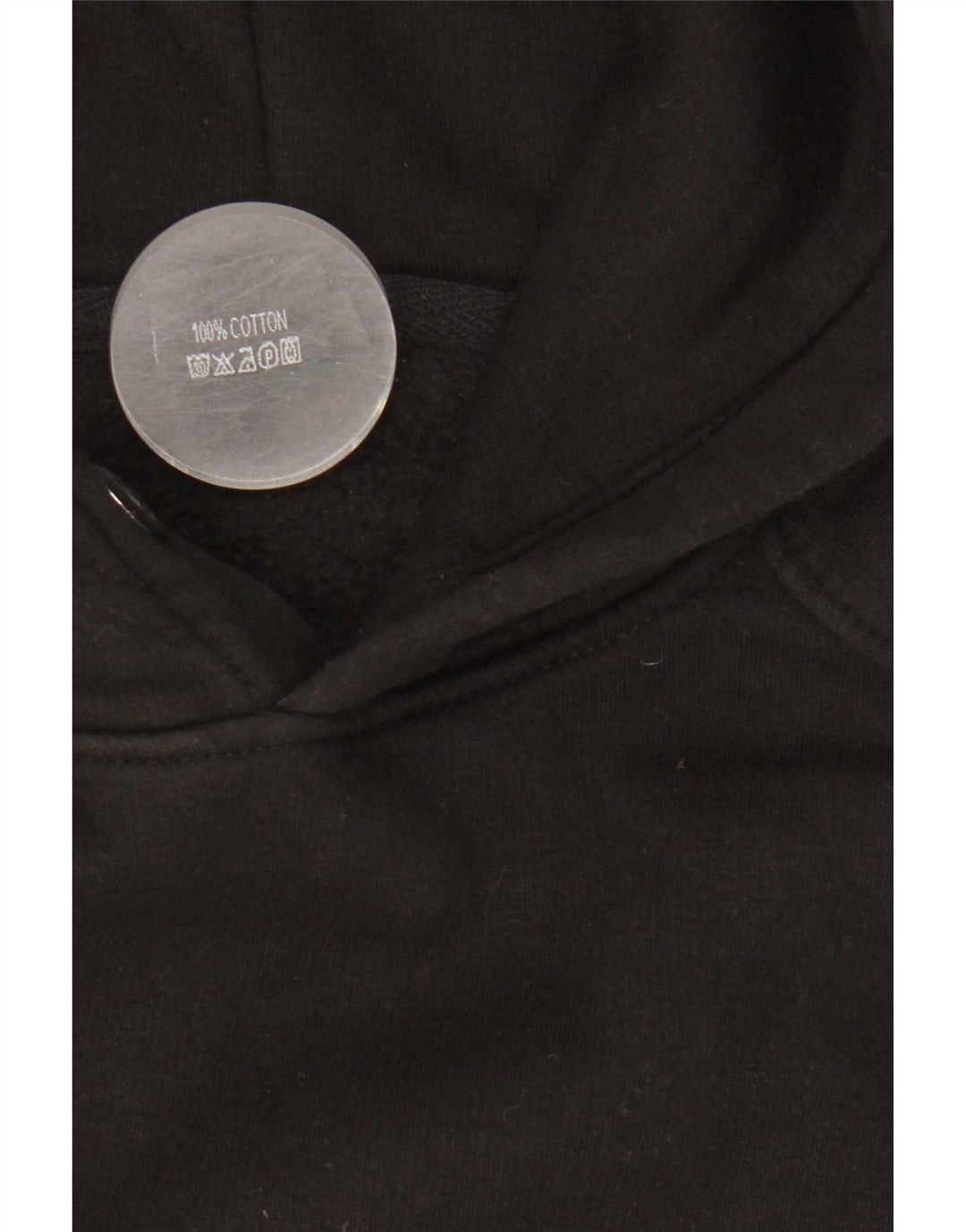 Essential Mens Graphic Hoodie Jumper Medium Black Cotton