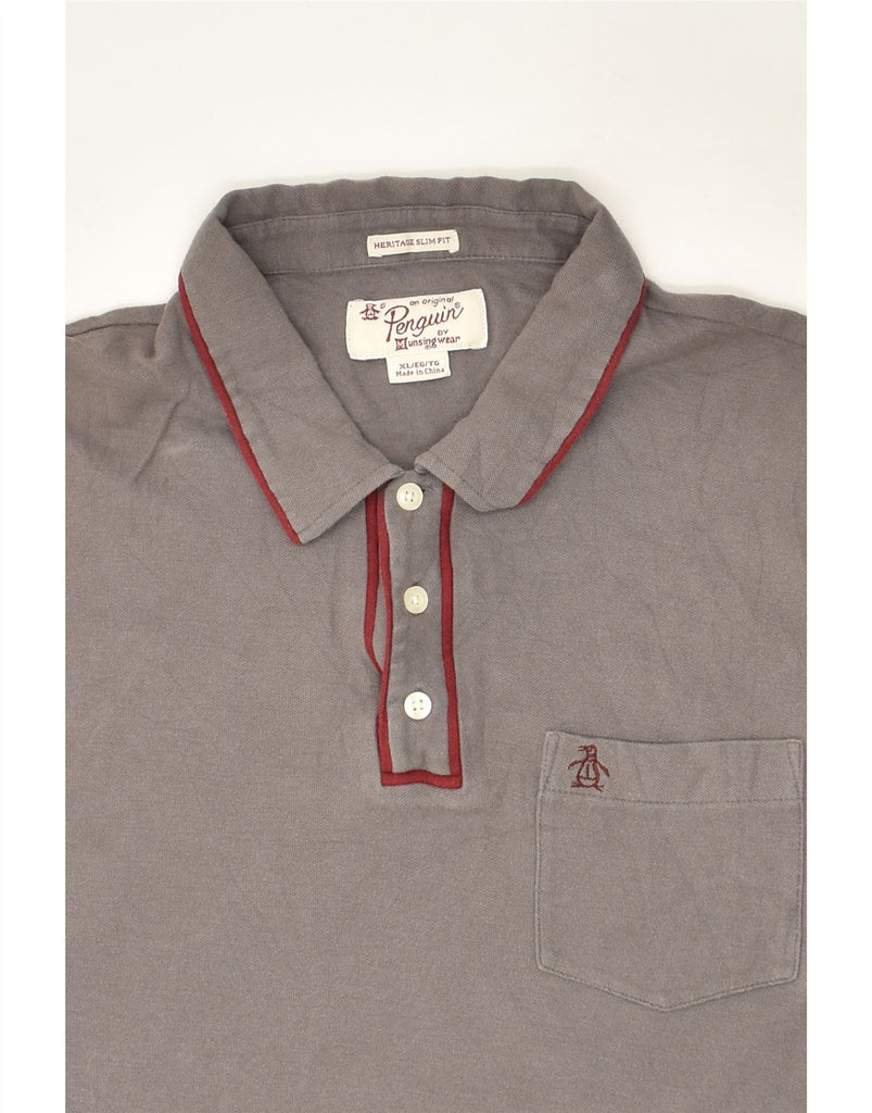 PENGUIN Mens Heritage Slim Fit Polo Shirt XL Grey | Vintage Penguin | Thrift | Second-Hand Penguin | Used Clothing | Messina Hembry 