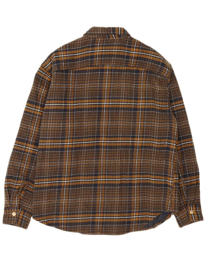 Jack & Jones Mens Lumberjack Flannel Shirt Large Brown Check Cotton